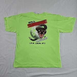 Will Strike If Provoked IAM Local 971‎  Snake Union Labor T-Shirt Green